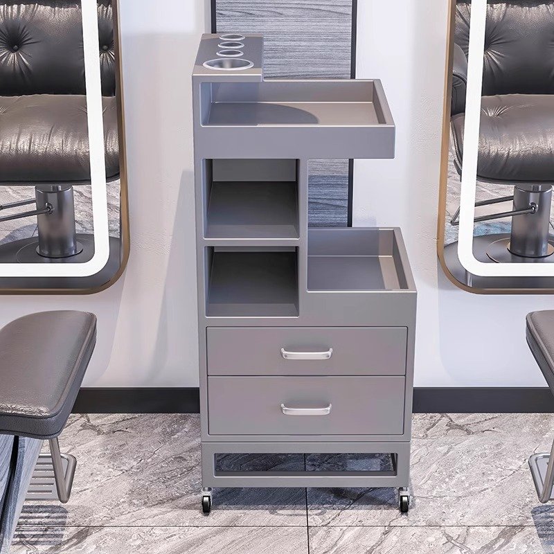 New barbershop cabinet trolley hair salon special hair tools cabinet multi-functional cutting work cabinet