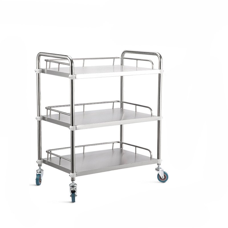 Hot selling in multiple specifications Stainless steel assembled medicine metal cart Medical Trolley Cart