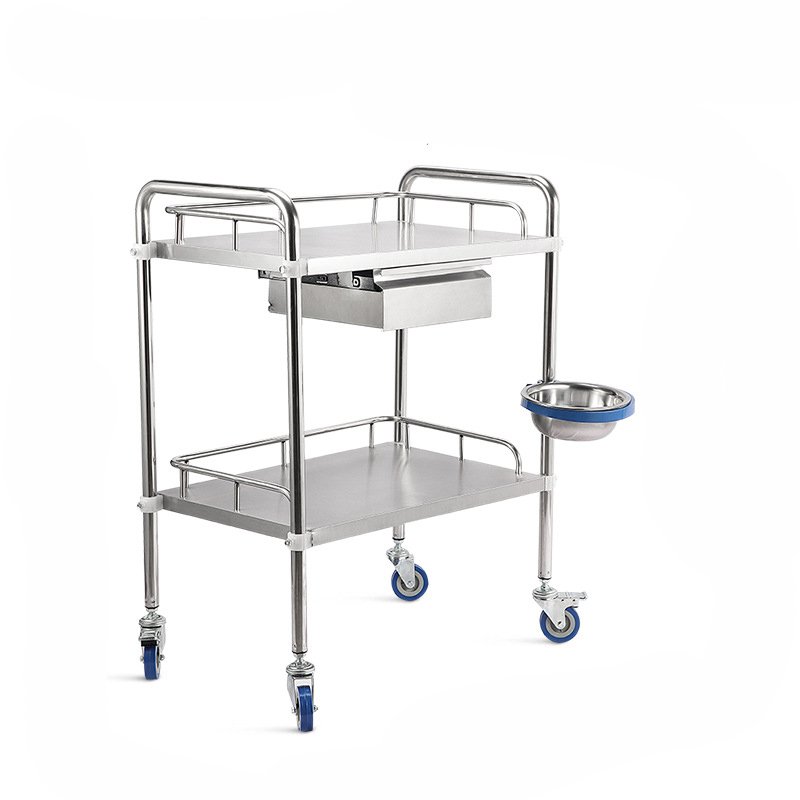 Hot selling in multiple specifications Stainless steel assembled medicine metal cart Medical Trolley Cart