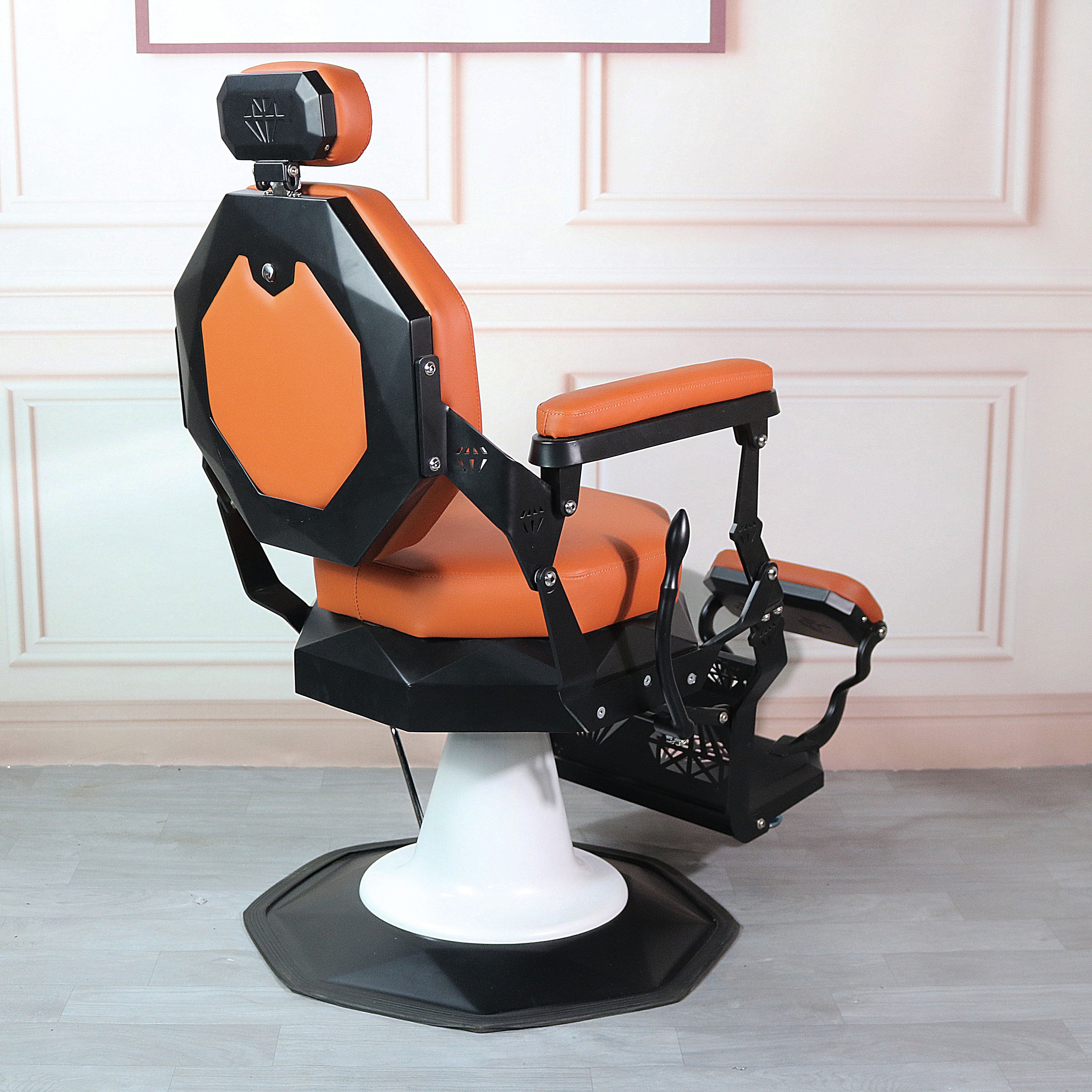 Wally Beauty Guanghzou Hair Salon Furniture Orange Barber Chair Ladies Salon Chairs For Barbershop