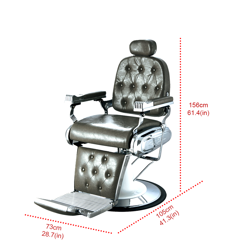 Jincheng Barber Shop Equipment Barber Chair Rotatable Brown Hairdressing Chair Salon Furniture Vintage Modern Comfortable 1pcs