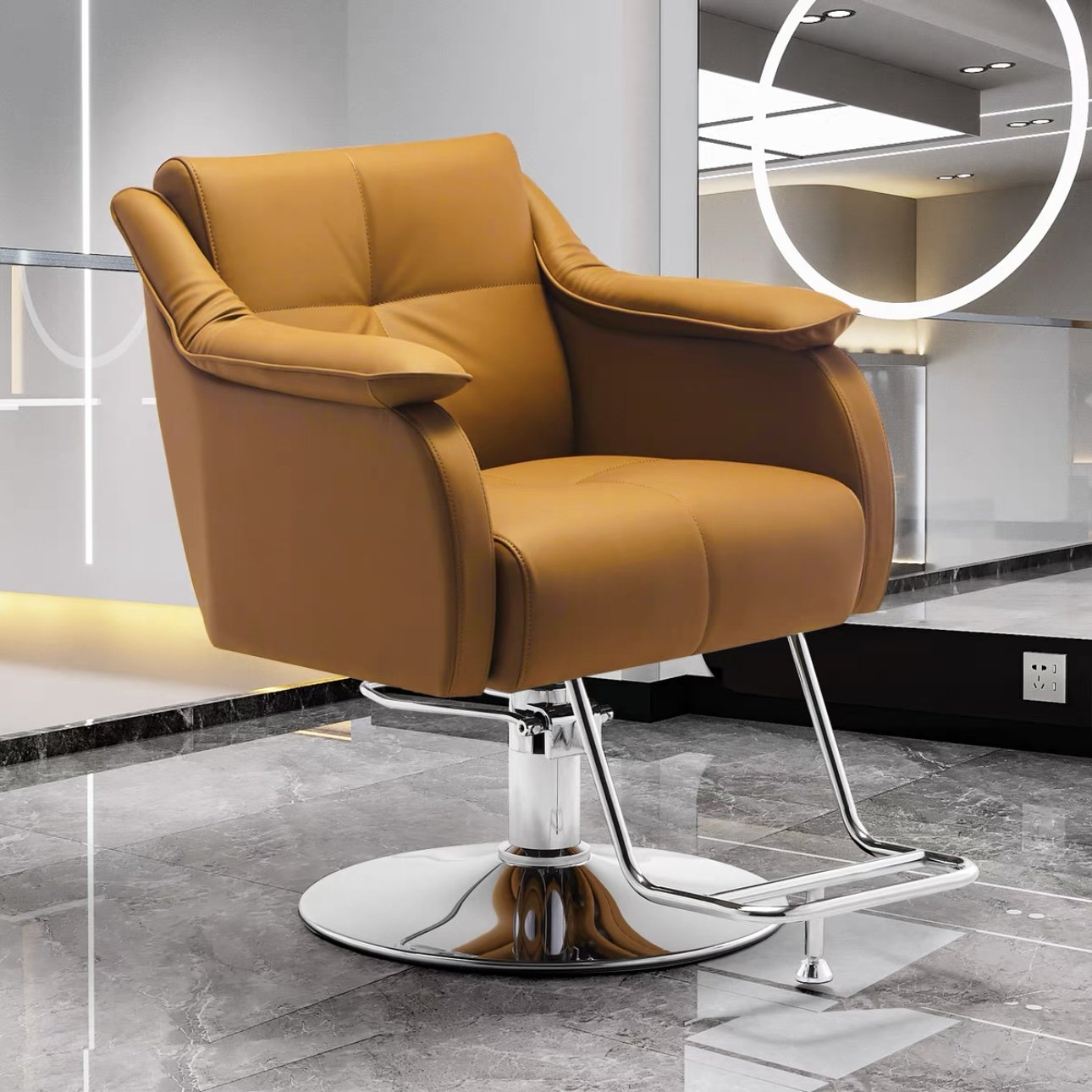 Modern Vintage Style Salon Furniture Leather Lifting Hairdressing Chair for Beauty and Barber Shops on Sale