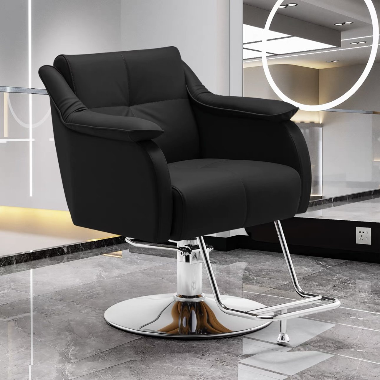 Modern Vintage Style Salon Furniture Leather Lifting Hairdressing Chair for Beauty and Barber Shops on Sale