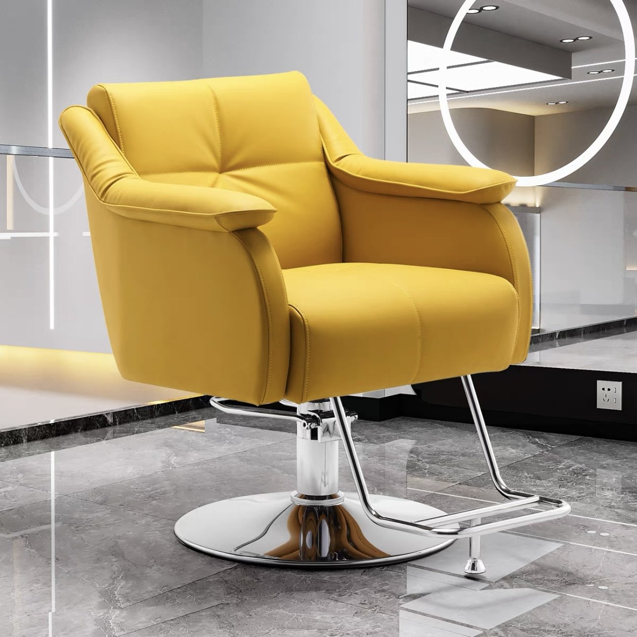 Modern Vintage Style Salon Furniture Leather Lifting Hairdressing Chair for Beauty and Barber Shops on Sale