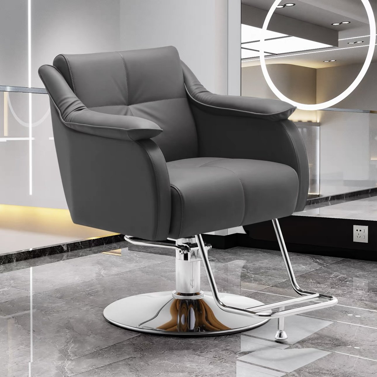 Modern Vintage Style Salon Furniture Leather Lifting Hairdressing Chair for Beauty and Barber Shops on Sale