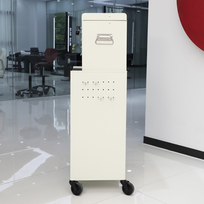 Bojue New Design Salon Furniture Barber Shop Cabinet Modern Gold Salon Tool Trolley Metal Hairdressing Cabinet With Drawer