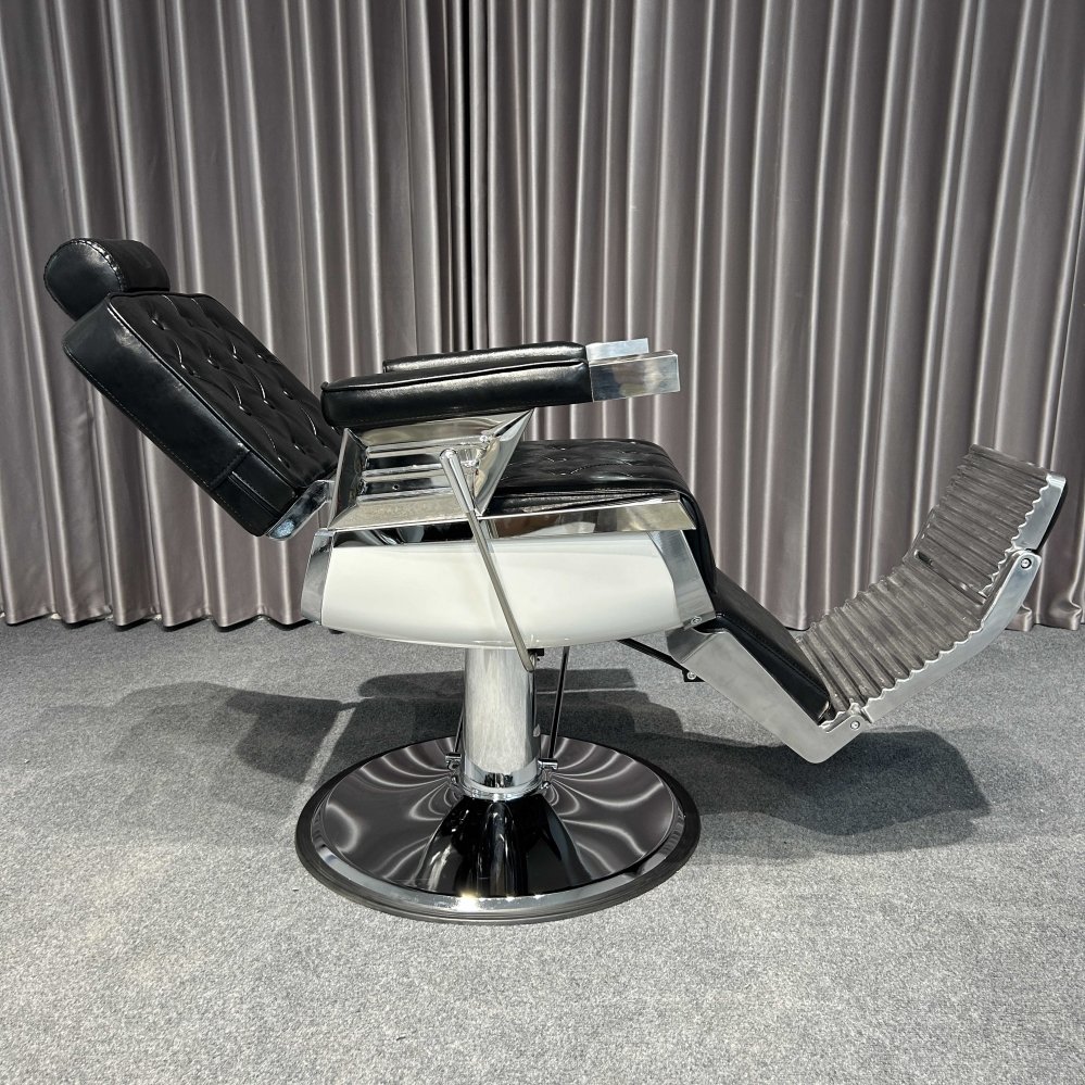 Modern Vintage Barber Chair with Classic Leather Black PU Hydraulic Metal for Beauty Salon for Barbershop Use