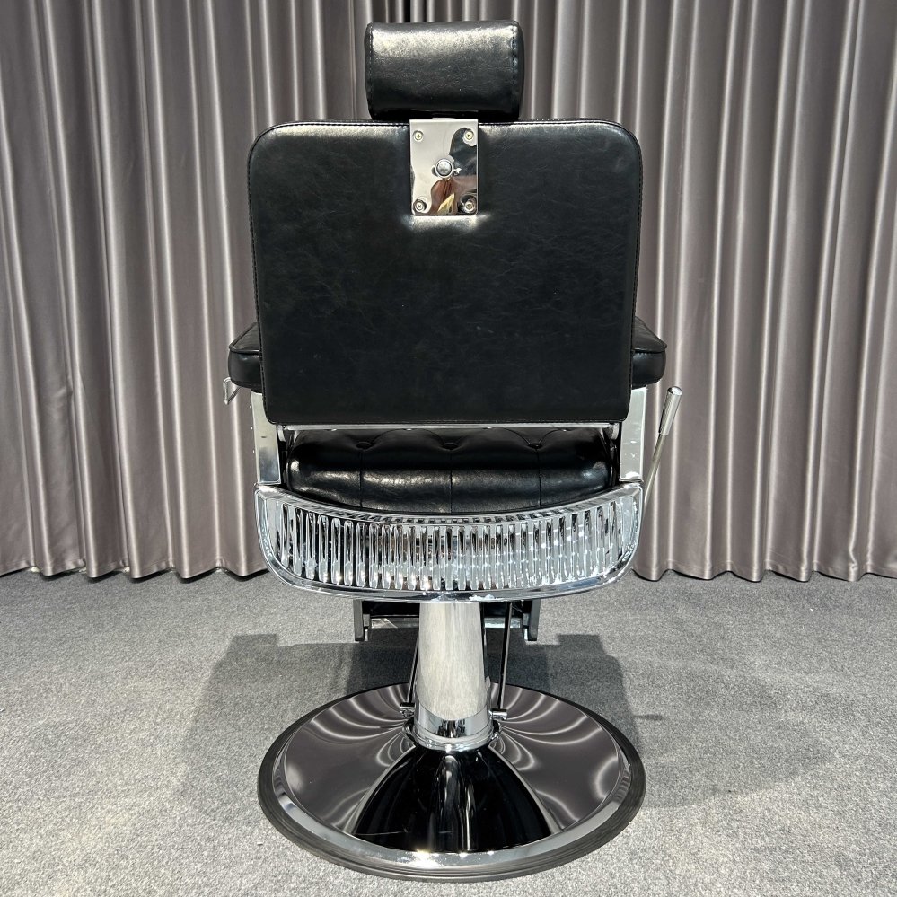 Modern Vintage Barber Chair with Classic Leather Black PU Hydraulic Metal for Beauty Salon for Barbershop Use