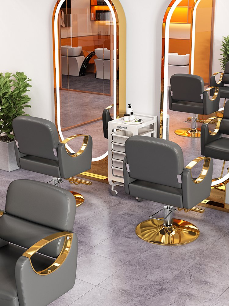 Internet Famous Metal Barber Chairs Lifting and Rotating for Hot Dyeing Dedicated Chairs for Hair Salon Use