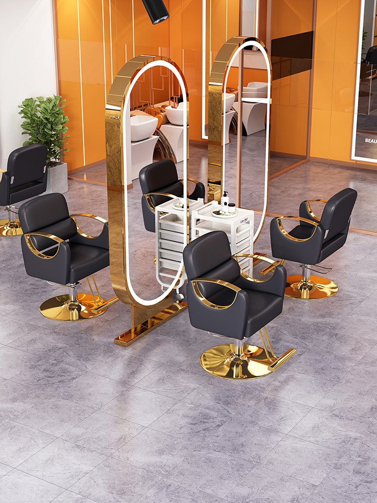 Internet Famous Metal Barber Chairs Lifting and Rotating for Hot Dyeing Dedicated Chairs for Hair Salon Use