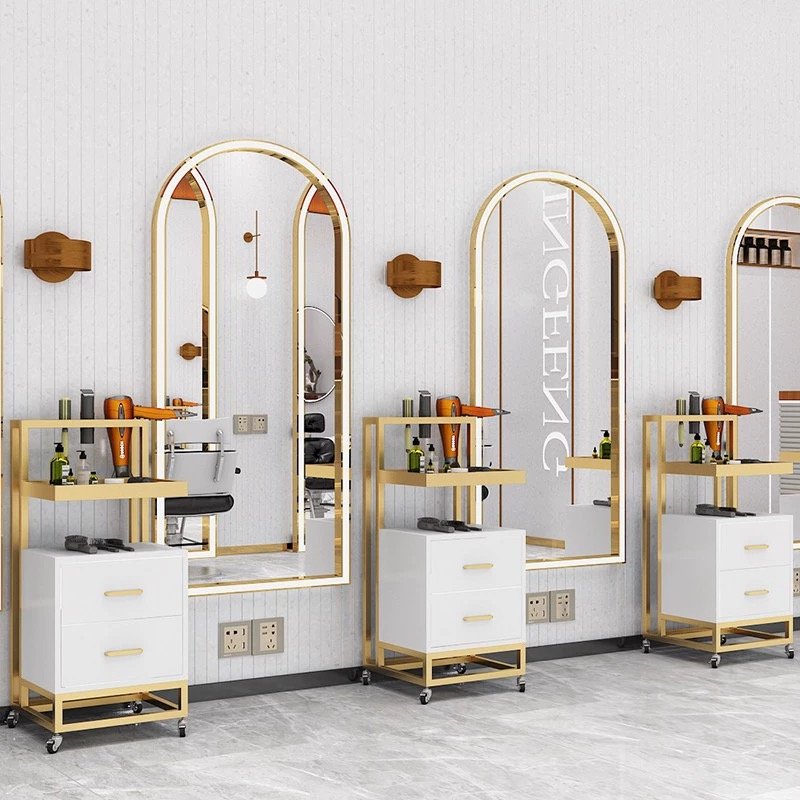 Portable spa shop equipment gold hairdressing salon beauty trolley