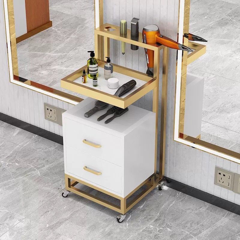 Portable spa shop equipment gold hairdressing salon beauty trolley