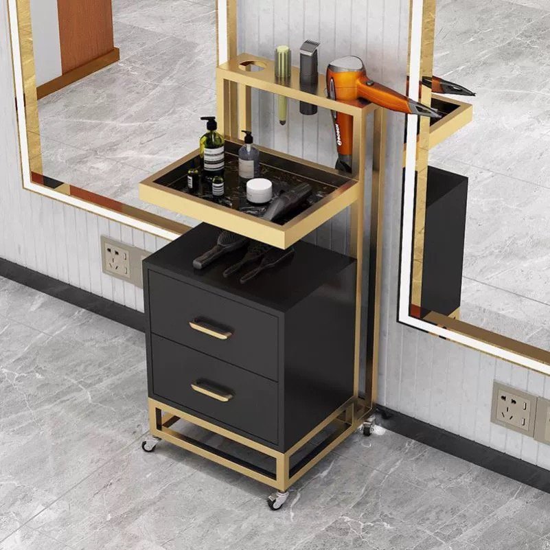 Portable spa shop equipment gold hairdressing salon beauty trolley