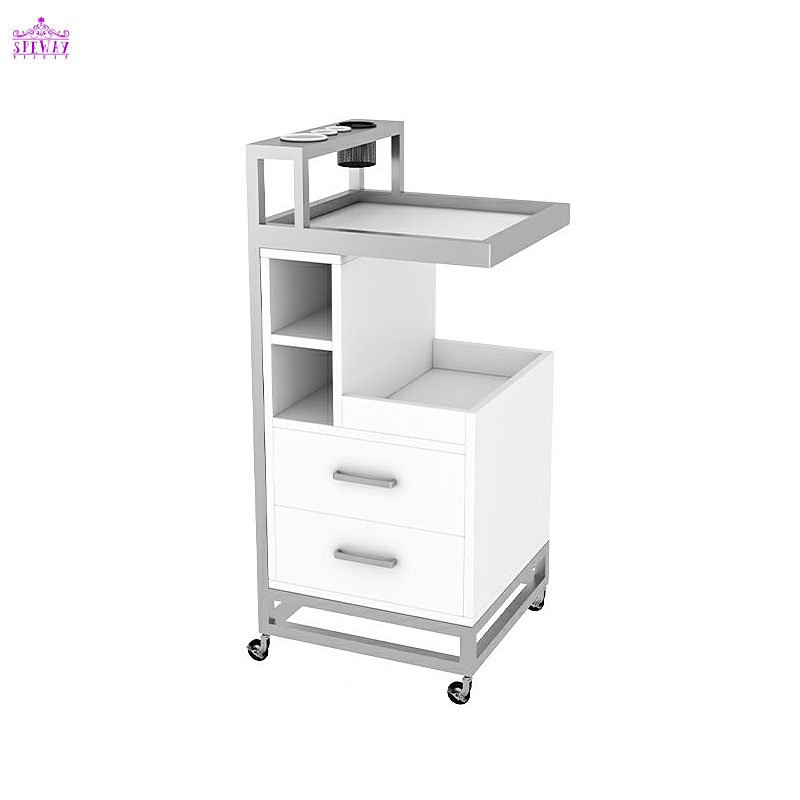 2024 hottest white and gold salon trolley hair salon equipment cart for beauty salon