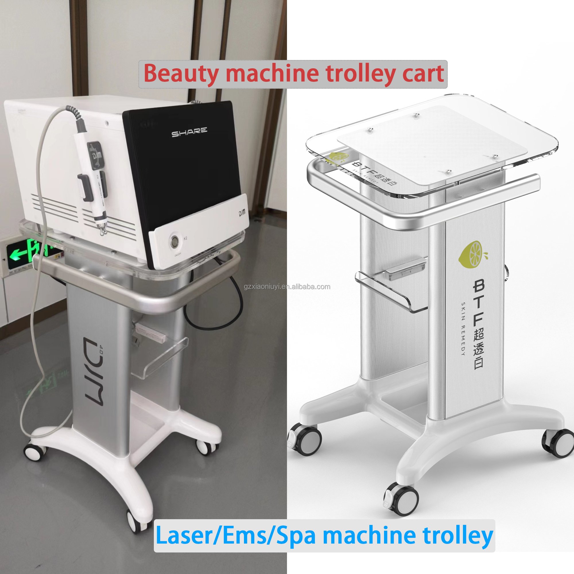 Low price Beauty Stand Assembled Roller trolley Cart For Beauty Machines Use Trolley Beauty spa Aesthetics trolley