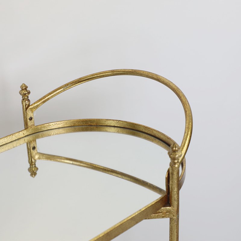 Hot sale vintage style gold decorative storage trolley cart