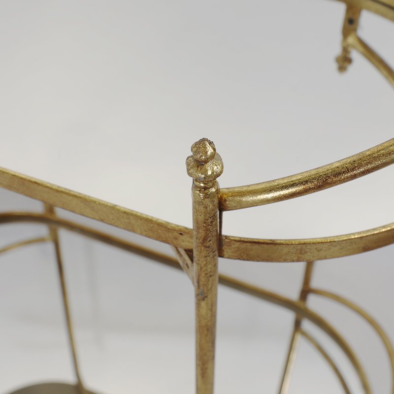 Hot sale vintage style gold decorative storage trolley cart