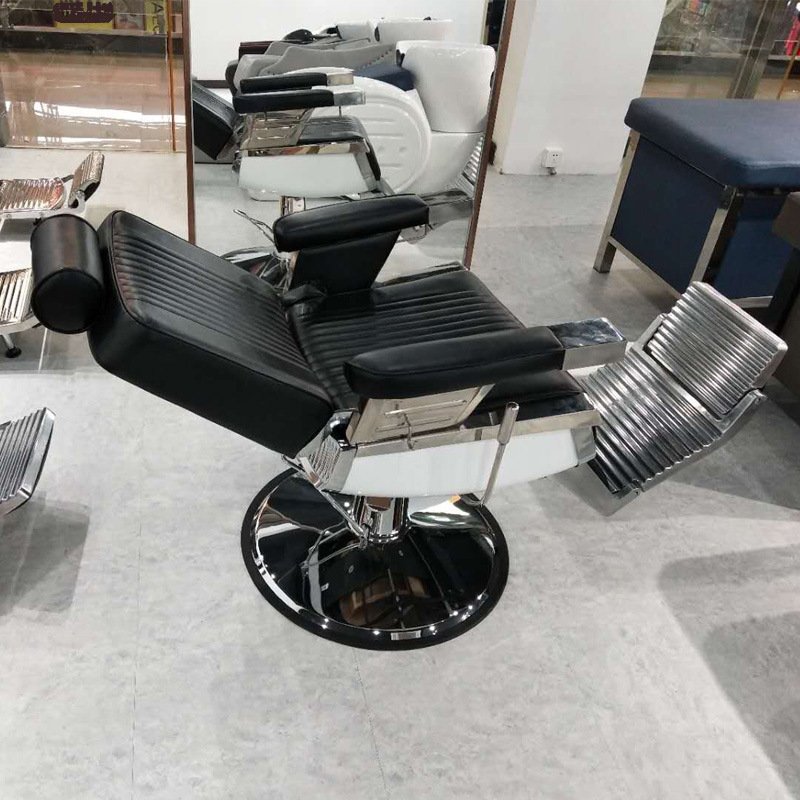 Retro salon barber shop men reclining heavy duty hydraulic antique PU leather barber chair