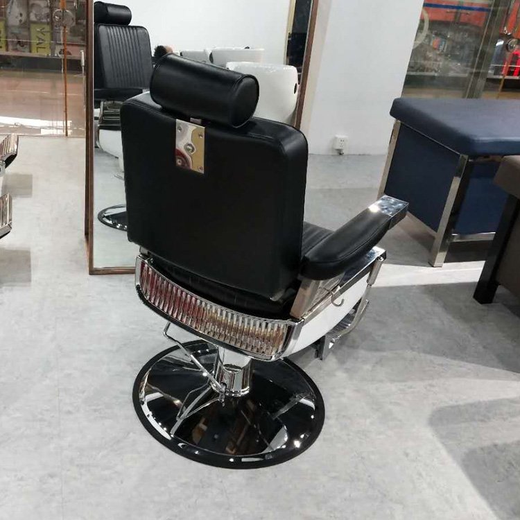 Retro salon barber shop men reclining heavy duty hydraulic antique PU leather barber chair