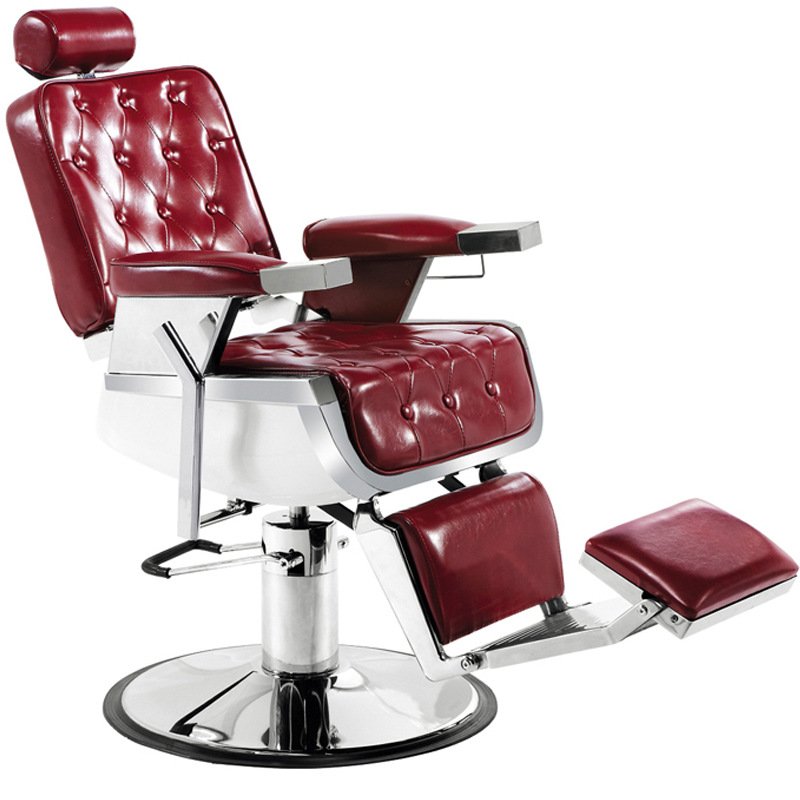 Retro salon barber shop men reclining heavy duty hydraulic antique PU leather barber chair