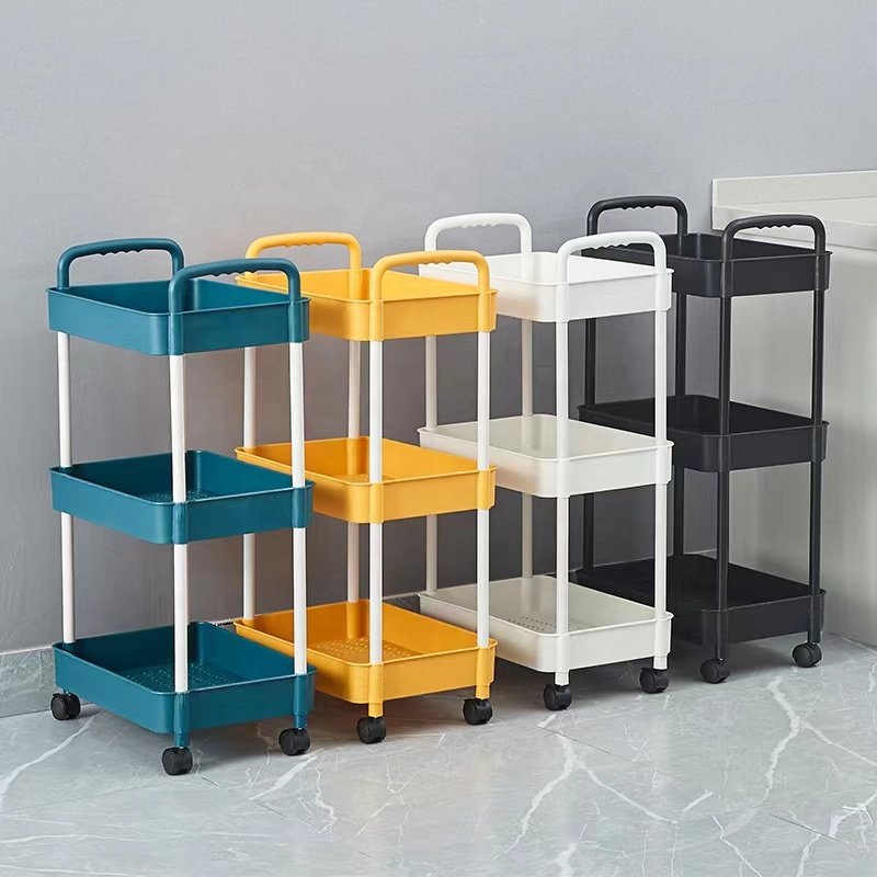 Salon Trolley 3 4 5 Tier Plastic Trolley Cart Strong Capacity For Hair Beauty