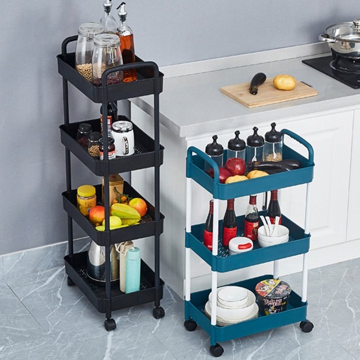 Salon Trolley 3 4 5 Tier Plastic Trolley Cart Strong Capacity For Hair Beauty