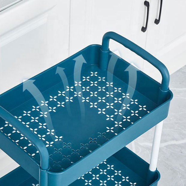 Salon Trolley 3 4 5 Tier Plastic Trolley Cart Strong Capacity For Hair Beauty