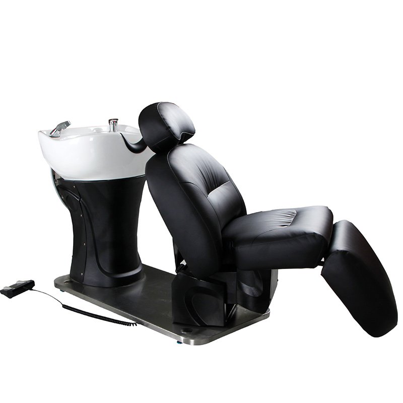 Japan Shampoo Chair Wear-Resistant Leather Adjustable 1 Motor Barber Shop Furniture Hair Salon Japanese Head SPA Equipment