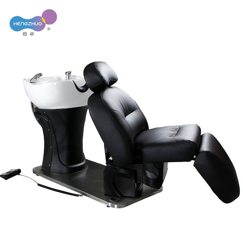 Japan Shampoo Chair Wear-Resistant Leather Adjustable 1 Motor Barber Shop Furniture Hair Salon Japanese Head SPA Equipment