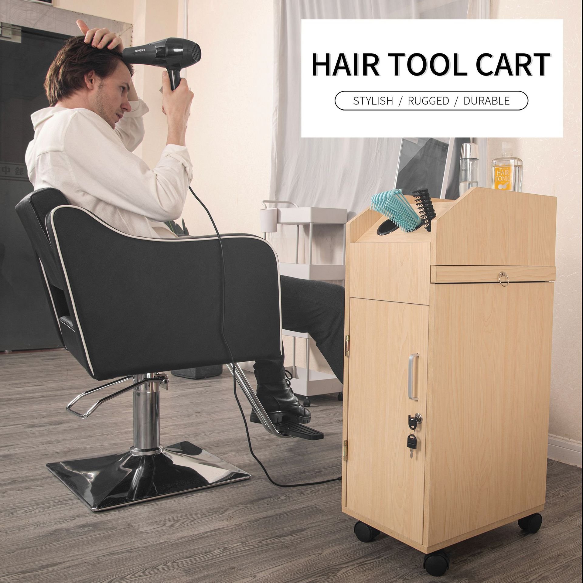 Hairdressing accessory Movable multi-layer rack hairdressing trolley barber shop tool cabinet hairdressing storage tool cart