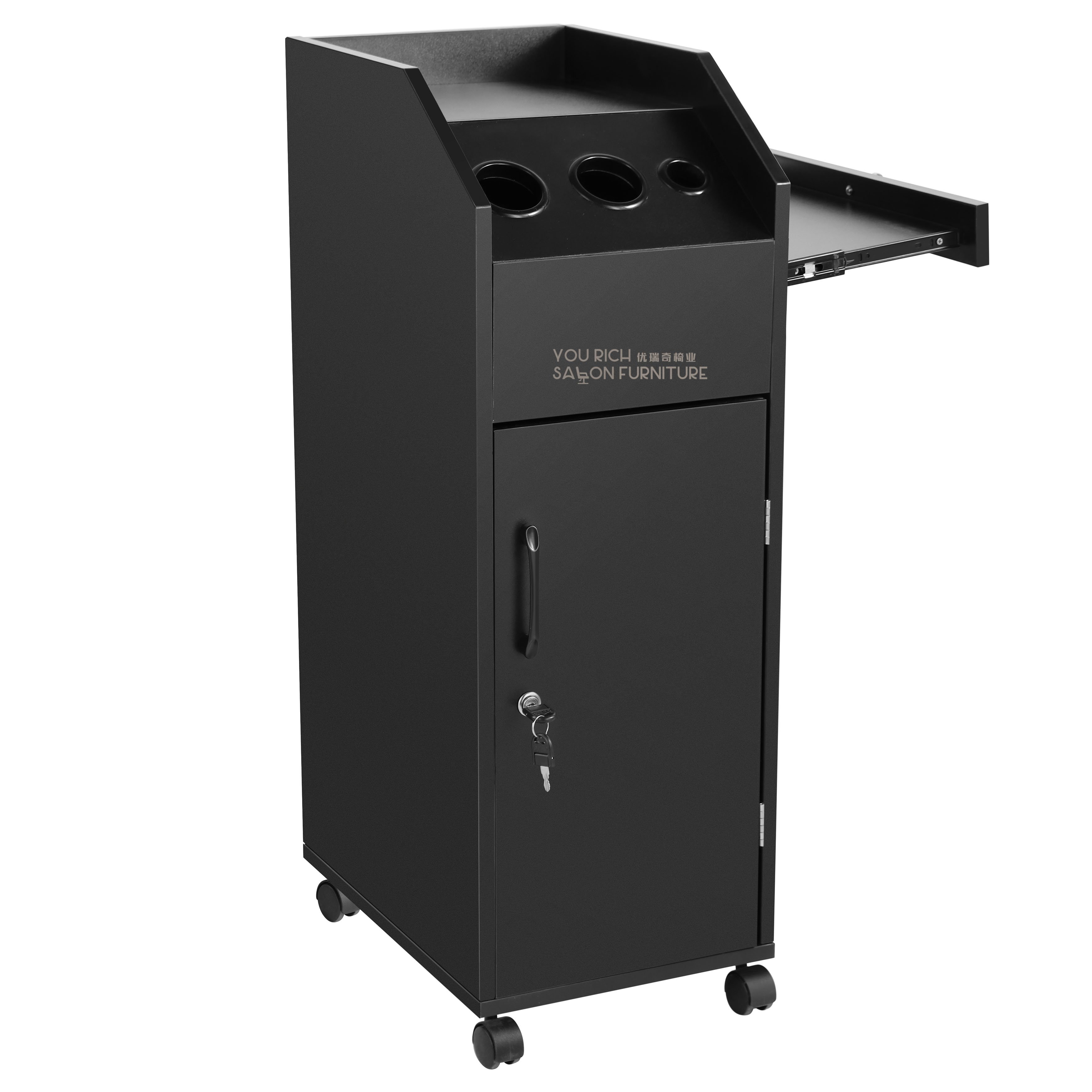 Salon SPA Beauty Hairdressing Cart Storage Torlley With 4 Drawers Rolling Wheels Lockable MDF Furniture Factory Direct Sale