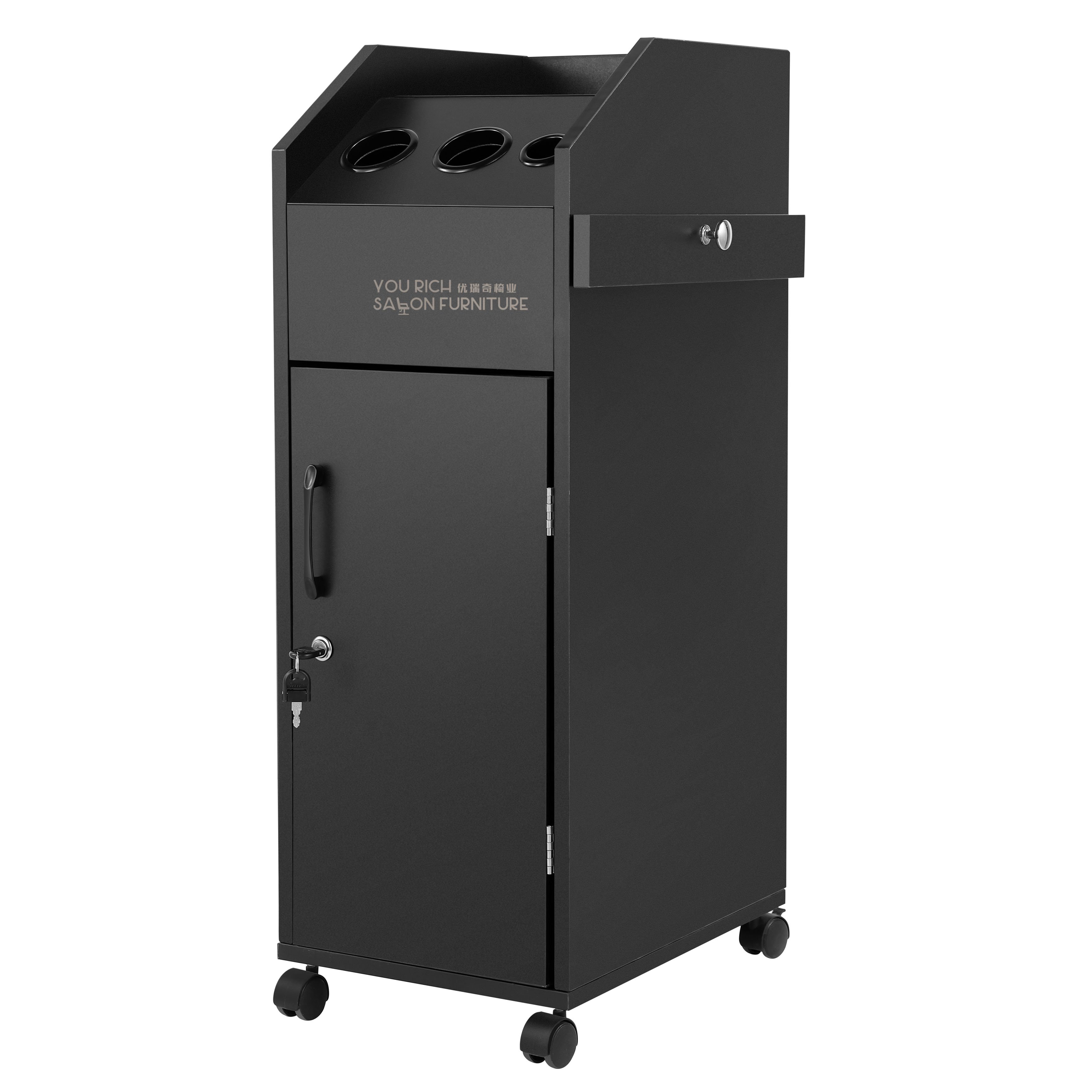 Salon SPA Beauty Hairdressing Cart Storage Torlley With 4 Drawers Rolling Wheels Lockable MDF Furniture Factory Direct Sale