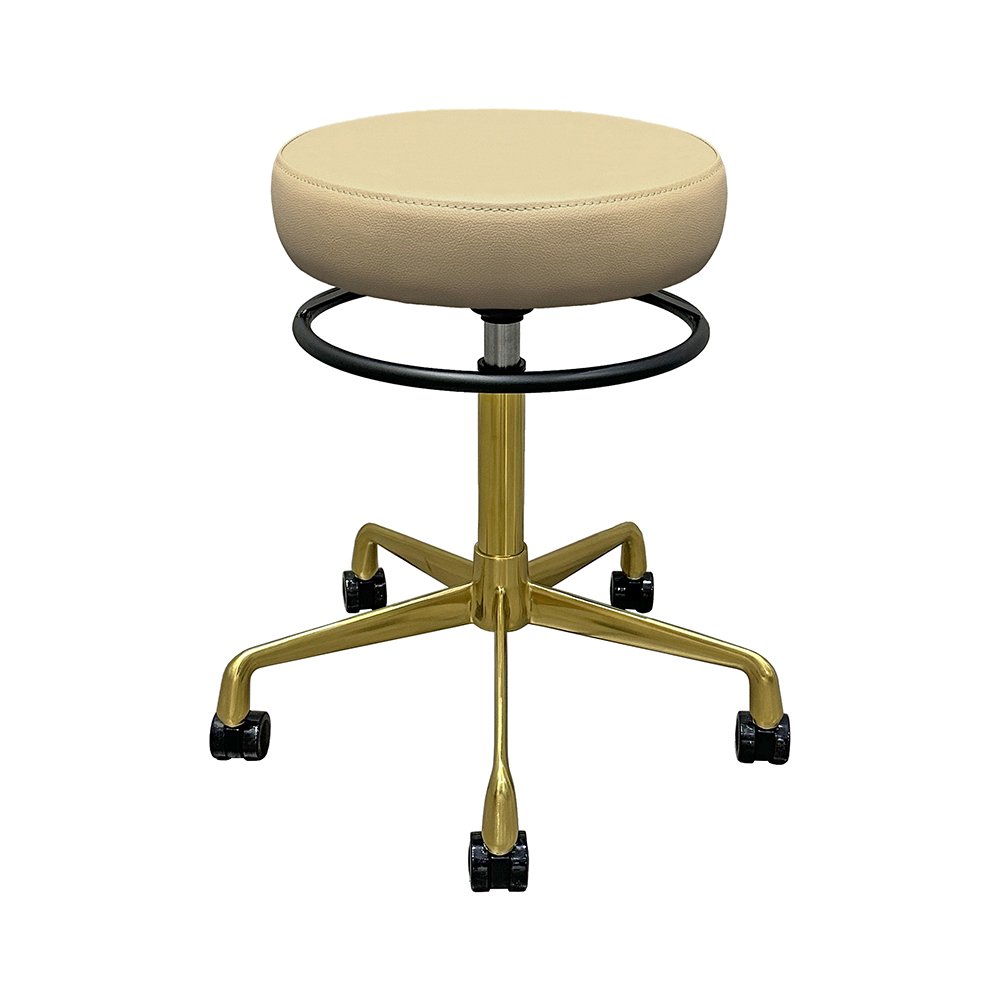 Furniture Factory Supplying Gilded Metal Base Comfortable Seat Cushion Pu Leather Bar Chairs For Restaurant