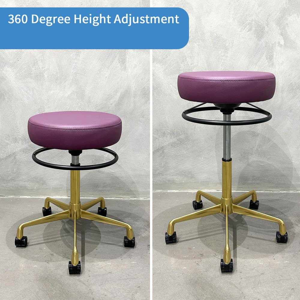 Furniture Factory Supplying Gilded Metal Base Comfortable Seat Cushion Pu Leather Bar Chairs For Restaurant