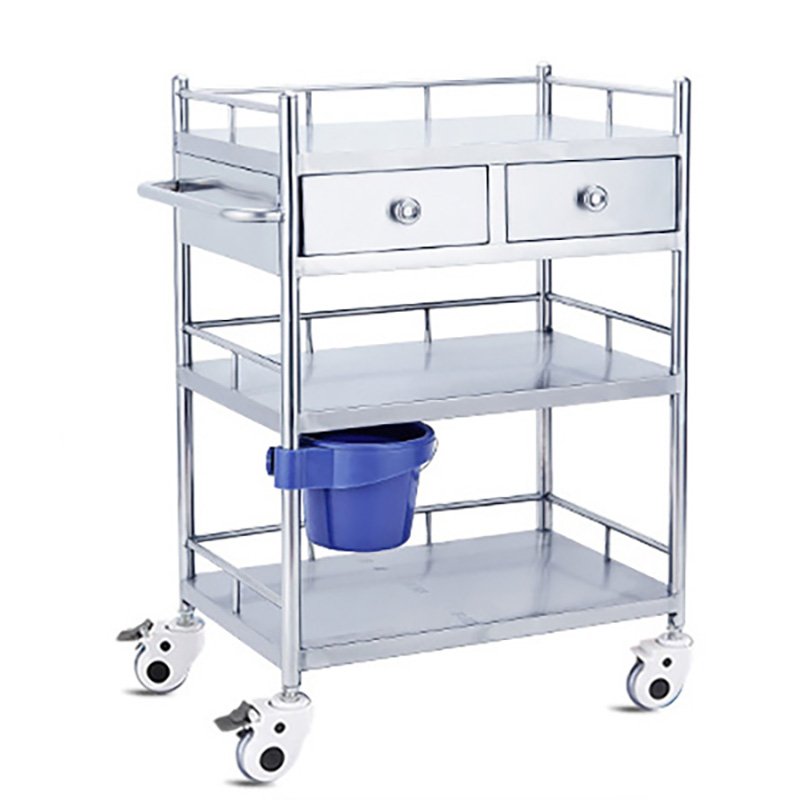 hospital clinic crash emergency medical surgical instrument medicine delivery trolley 304ss stainless steel medical trolley