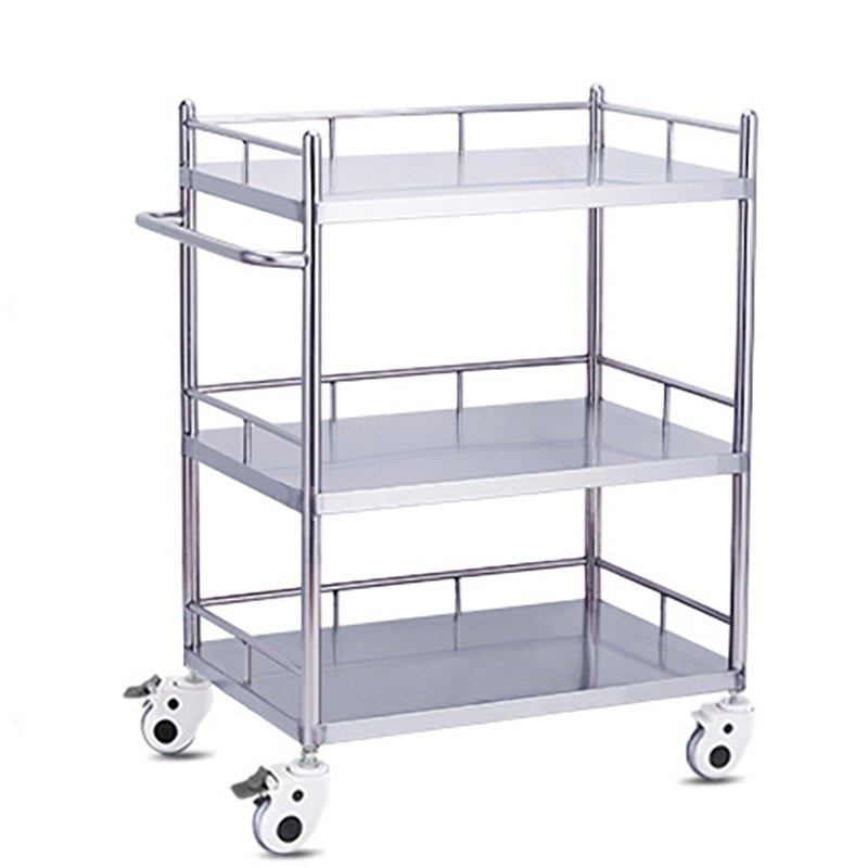 hospital clinic crash emergency medical surgical instrument medicine delivery trolley 304ss stainless steel medical trolley