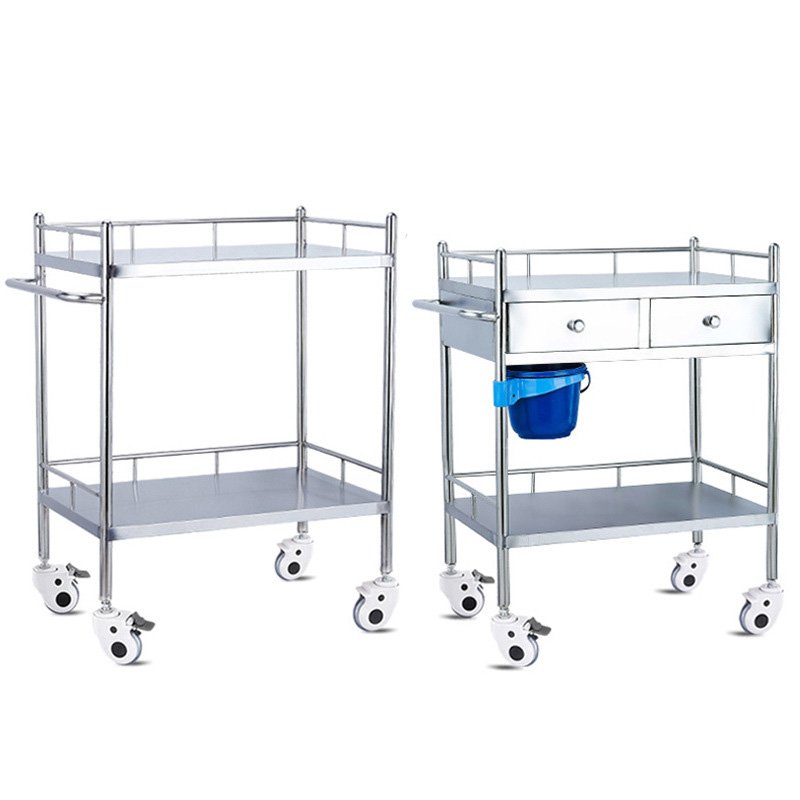 hospital clinic crash emergency medical surgical instrument medicine delivery trolley 304ss stainless steel medical trolley