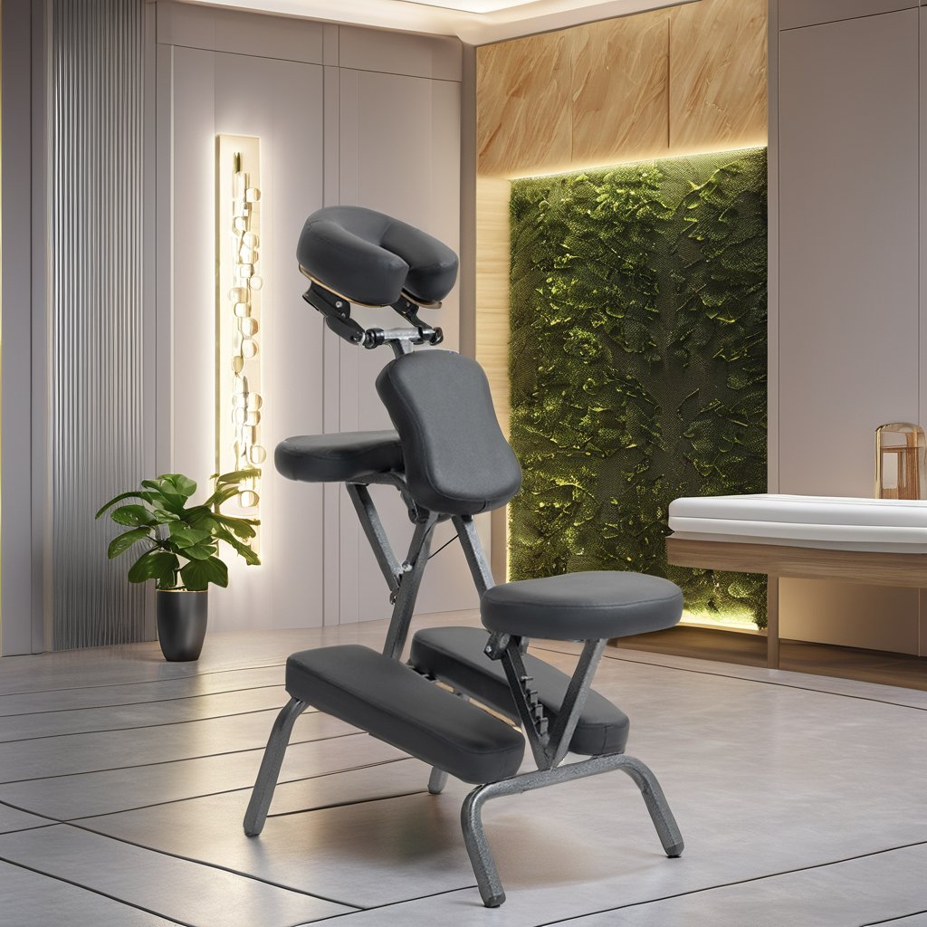 Luxury Portable PVC Leather Massage Chair With Carry Bag For Living Room Bedroom Outdoor Gym School Use