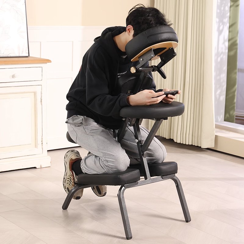 Luxury Portable PVC Leather Massage Chair With Carry Bag For Living Room Bedroom Outdoor Gym School Use