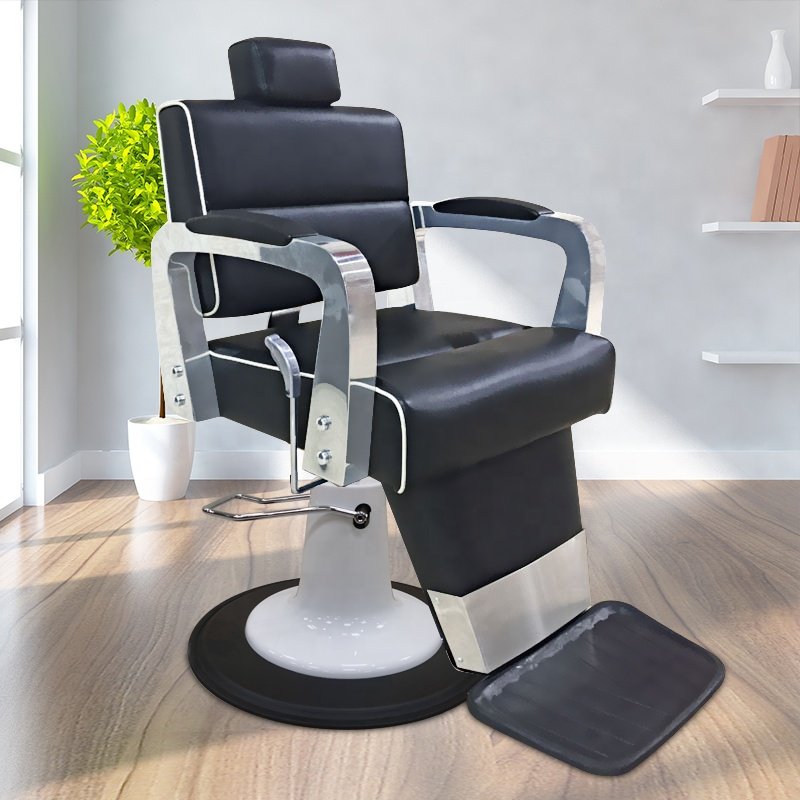 Barber shop chair stainless steel armrest backrest adjustable hair salon chair