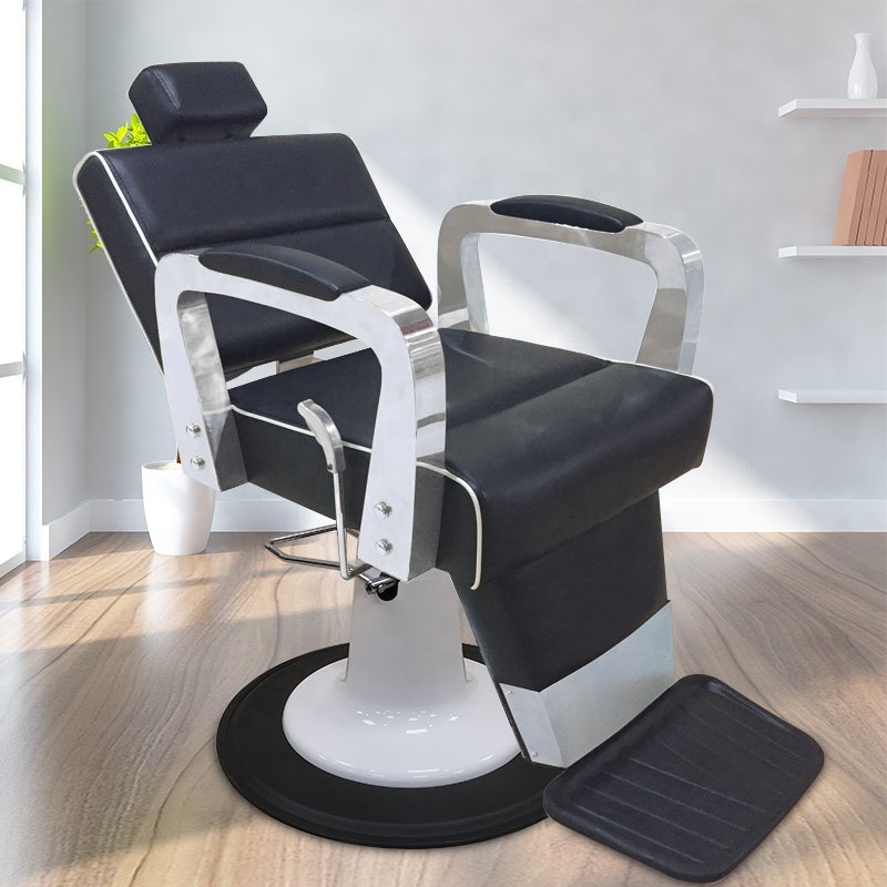 Barber shop chair stainless steel armrest backrest adjustable hair salon chair