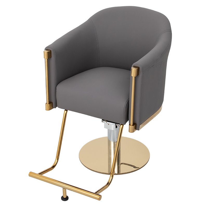 Hochey Medical European Style Aluminium Alloy Heavy Duty Gold And Black Barber Chairs Styling Chairs Salon Chair With OEM Logo