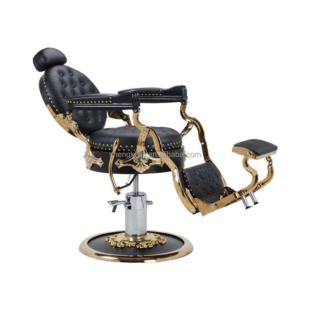 Antique Style Black Silver Barber Shop Hair Styling Chair Modern Metal Salon and Spa Chair for Sale