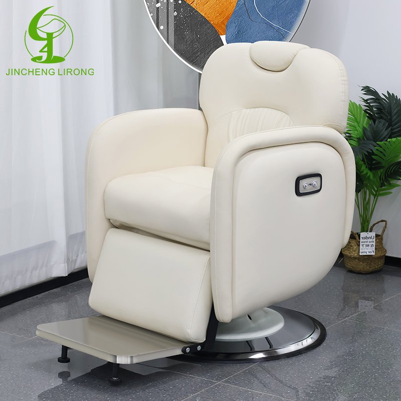 JINCHENG Hand Cranked Moderng 360 Reclining Barber Chair Custom Color High Density Sponge for Barber Shop Hair Care Chair Modern