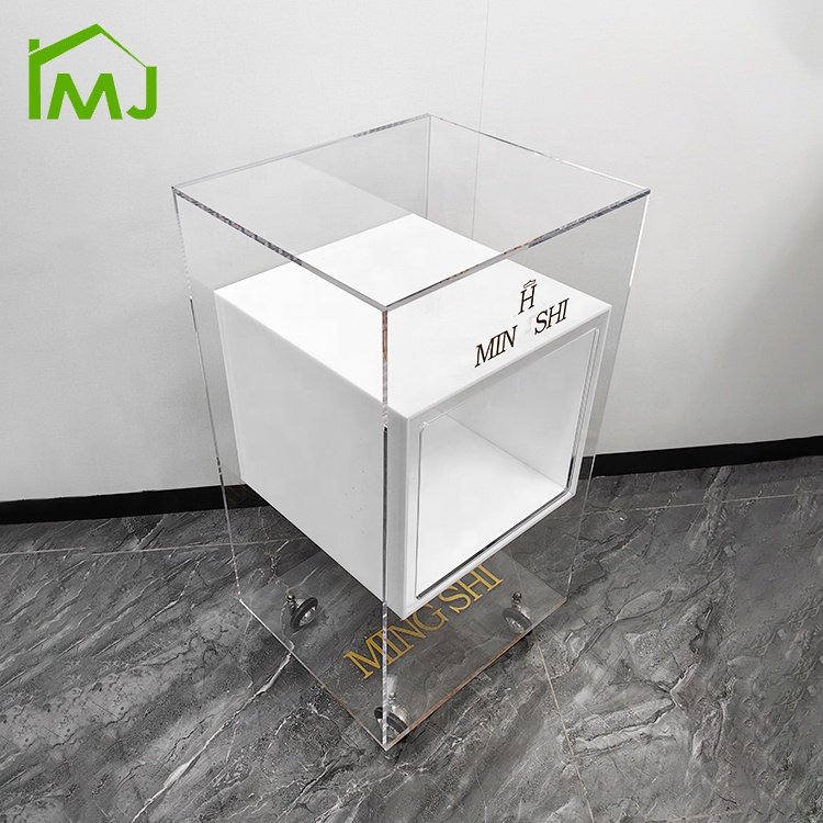 Barber Shop hand carts Multifunction Hairdresser Beauty trolleys Transparent display case