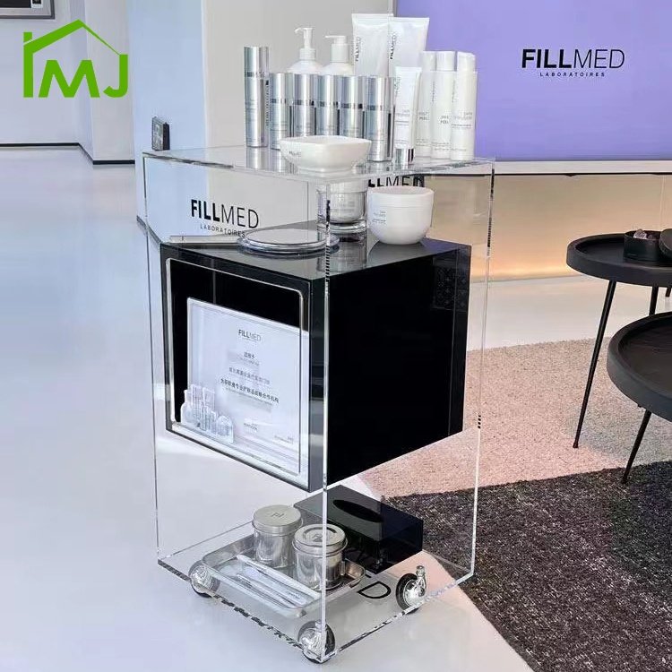 Barber Shop hand carts Multifunction Hairdresser Beauty trolleys Transparent display case