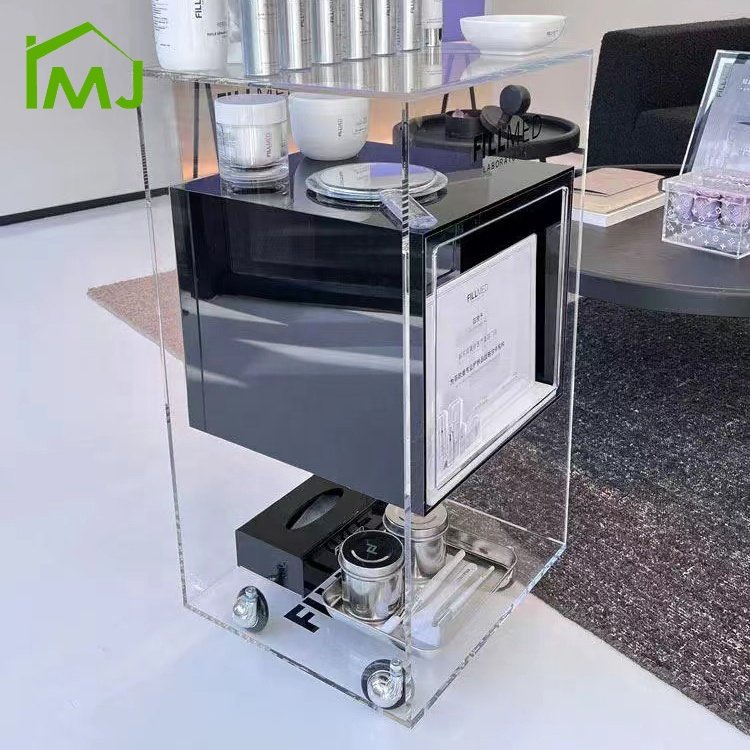 Barber Shop hand carts Multifunction Hairdresser Beauty trolleys Transparent display case