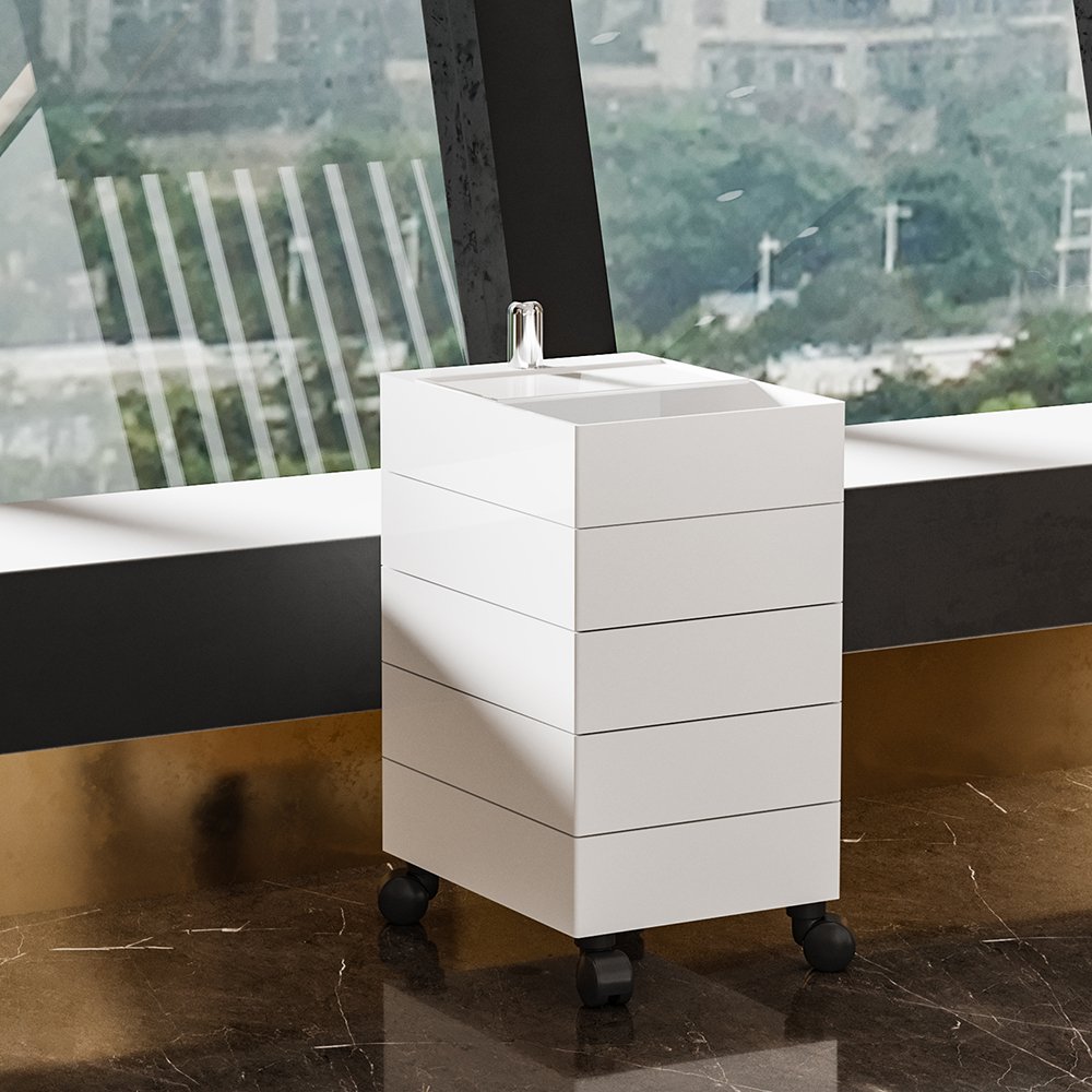 FURNITURE Modern Design Multi-Layer Storage Cabinet Rotation Office Filing and Bedside Table with Simple Storage Drawer
