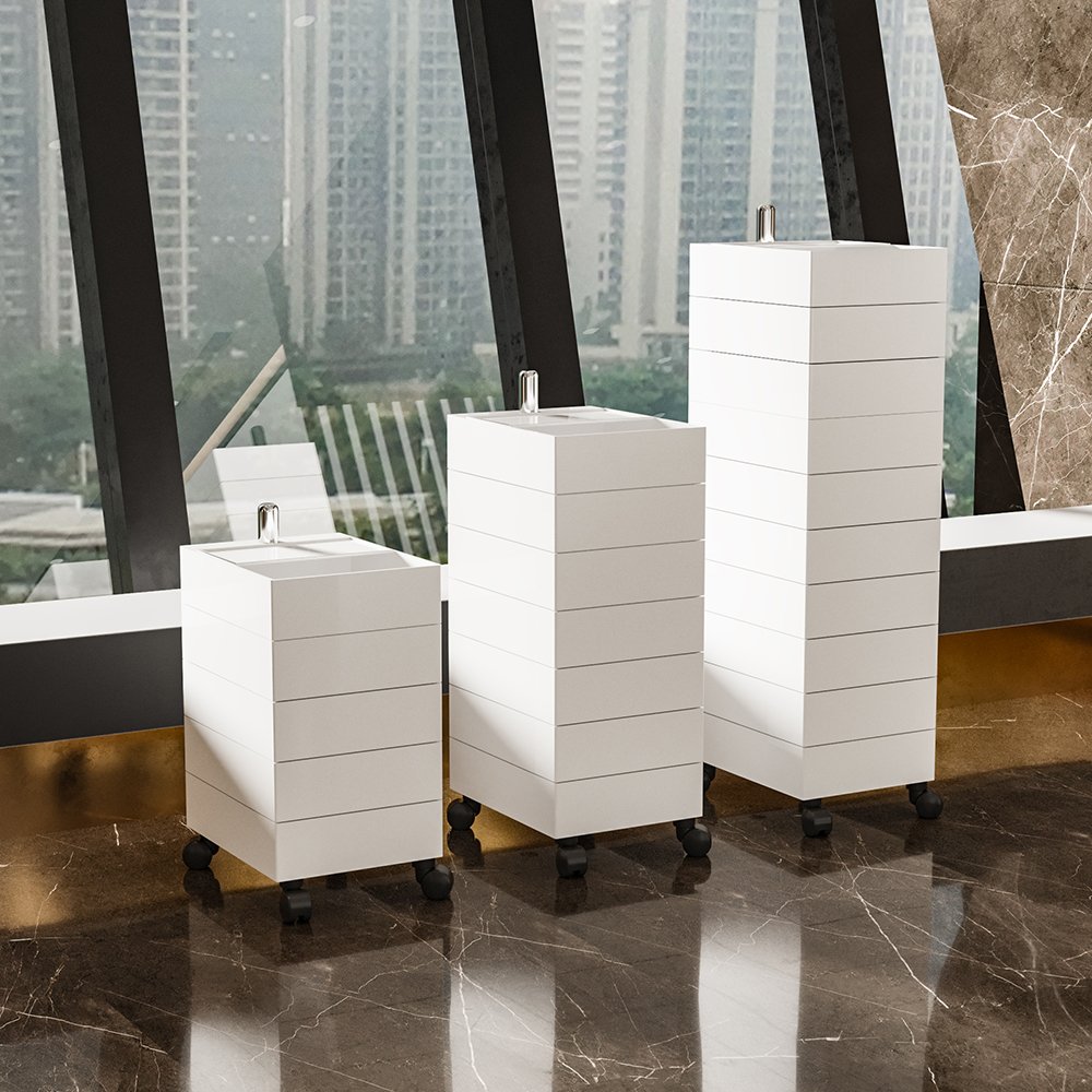 FURNITURE Modern Design Multi-Layer Storage Cabinet Rotation Office Filing and Bedside Table with Simple Storage Drawer