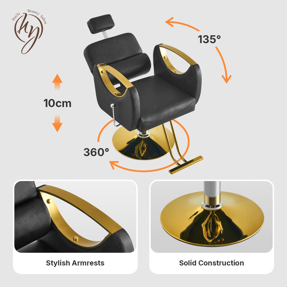 Modern Recline Styling Barber Chair with Pedal for Salon Use LC002R